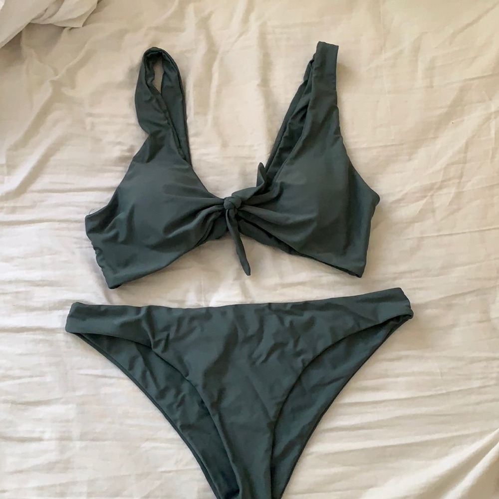 Army green bathing suit